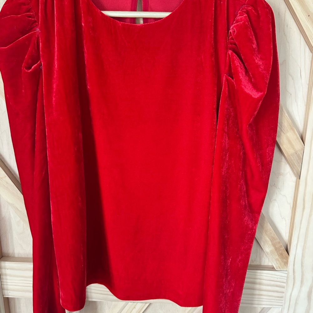 Elegant Red Velvet Women's Top